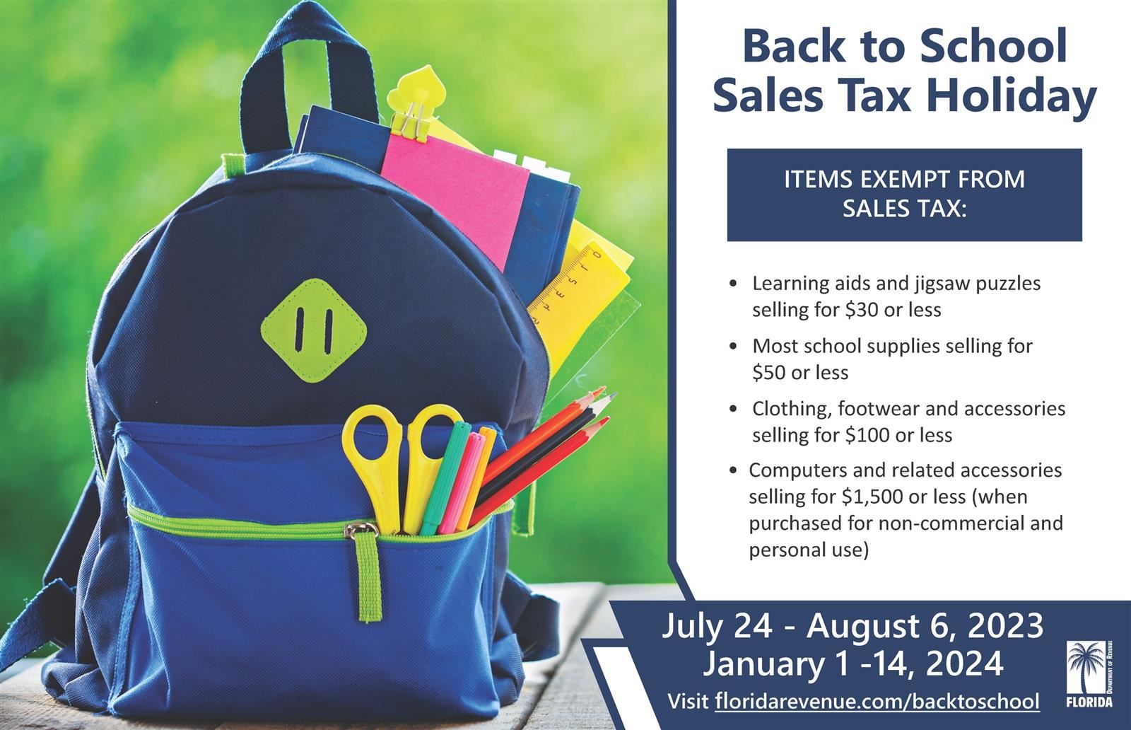  Tax Free Holiday